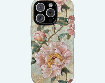 iPhone Hülle antik Blumen Fresko floral used Stil iPhone 16 15 14 13 12 11 8 X XR XS Pro MAX