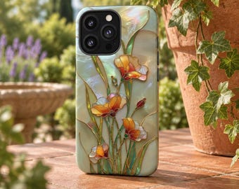 Robuste Handyhülle mit Wildblumen-Mosaik-Effekt für iPhone 18, 17, 16, 15, 14, 12, 11, 8 Pro Max und Samsung S26, S25, S24, S23, S22 Plus Ultra