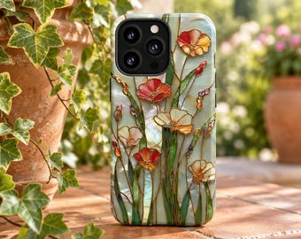 Robuste Handyhülle mit Wildblumen-Mosaik-Effekt für iPhone 18, 17, 16, 15, 14, 12, 11, 8 Pro Max und Samsung S26, S25, S24, S23, S22 Plus Ultra