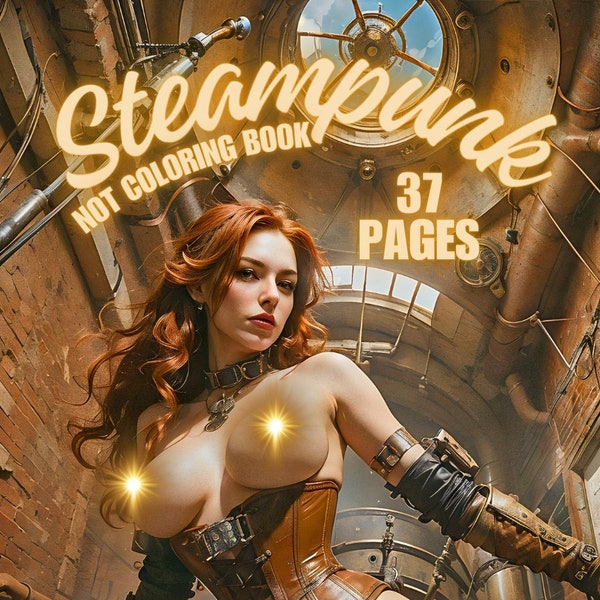 Steampunk NOT Coloring Book Digital Art NSFW Sexy Lingerie Pin Up Nude female erotic Art Photos |  Adults | Printable PDF| Phone Wallpaper