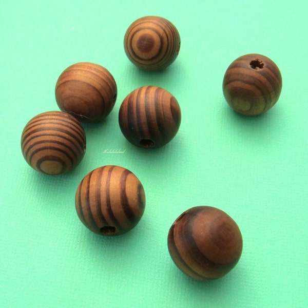 10 pcs of ZEBRA WOOD Round Bead 19mm