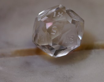 100.85ct Sapphire | Star D20 made from White Lab Sapphire | One of a kind Precious Gemstone die |