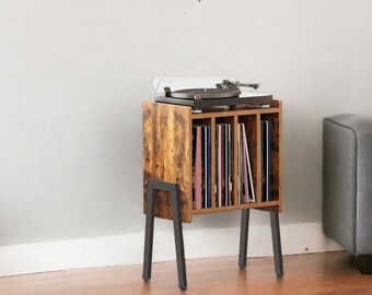 Record Player Cabinet, Wood Record Player Stand, Record Turntable Station, LP Storage, Vinyl Record Display, Record Shelf, Record Holder