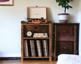 Record Player Cabinet, Wood Record Player Stand, Record Turntable Station, LP Storage, Vinyl Record Display, Record Shelf, Record Holder