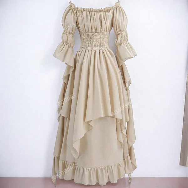 Medieval Dress,Off Shoulder Dress,Woman Victorian dress,Renaissance Faire Dress,Gothic Witch Dress,Prairie dress,Ren Faire Dress,Cottagecore