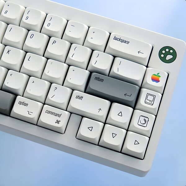 Custom Keycaps 127 PCs Classic Apple Mac Theme for Mechanical Keyboards High Quality PBT XDA Profile, japanese keycaps, german keycap ES Fr