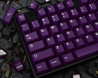 Purple Minimalist Keycaps Set Cherry Profile Keycaps ABS Dark Pruple Keycaps Gaming Mechanical Keycap Cherry MX Keycaps