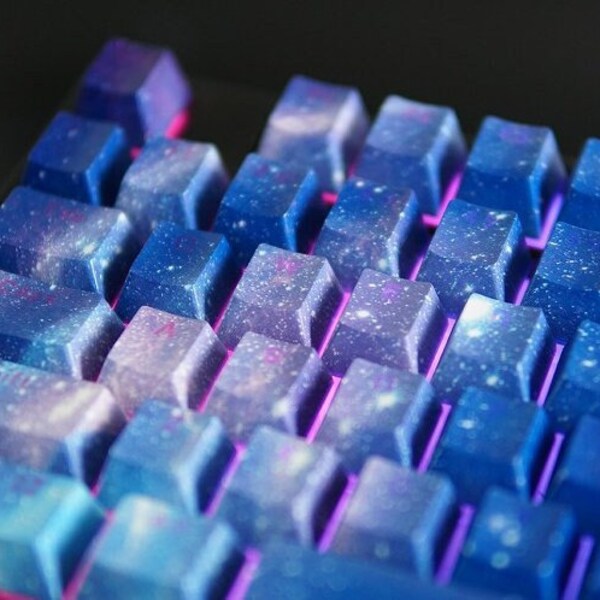 104 keycap Set Space Universe Key Cap ABS Double Color Backlit Key Caps For MX Switch Mechanical Keyboard Starry Sky Keycaps OEM Profile
