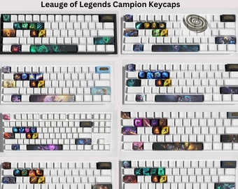 League of Legends Keycaps All Champion, Champion customization PBT keycaps champion keycaps, OEM profile Premium Keys, Premium lol Keycap