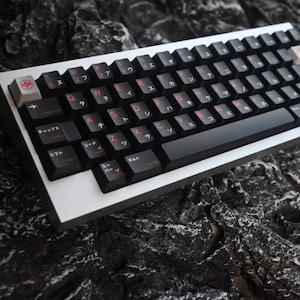 Cool Cyberpunk Arasaka Japanese Keycaps Set for Mechanical Keyboard, Cherry Profile, ISO Keycaps, PBT keycaps, 143 keys, Keyboard Decor image 6