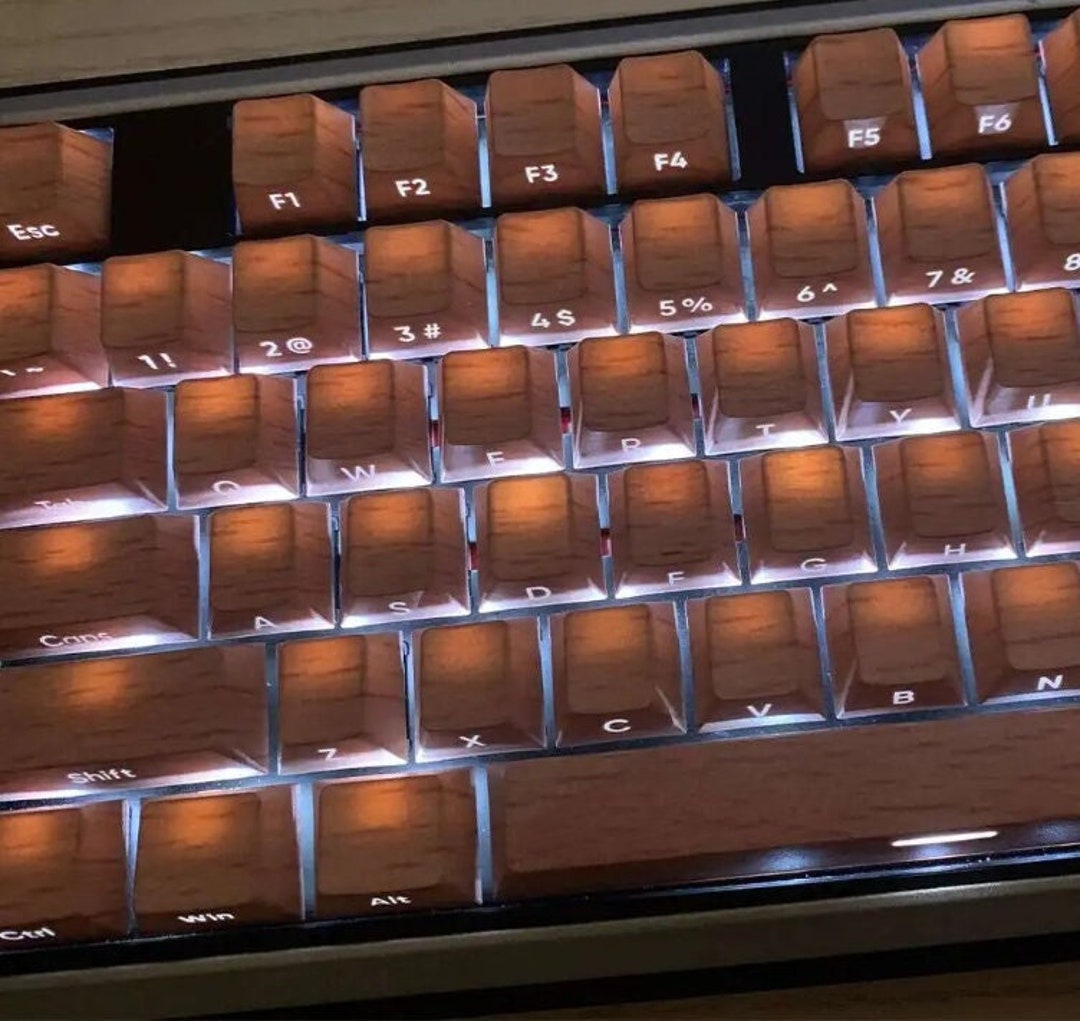 Wooden Pattern Keycaps Wooden Backlit Side Print Keycap Set,walnut Solid Wood,t Ransparent ...