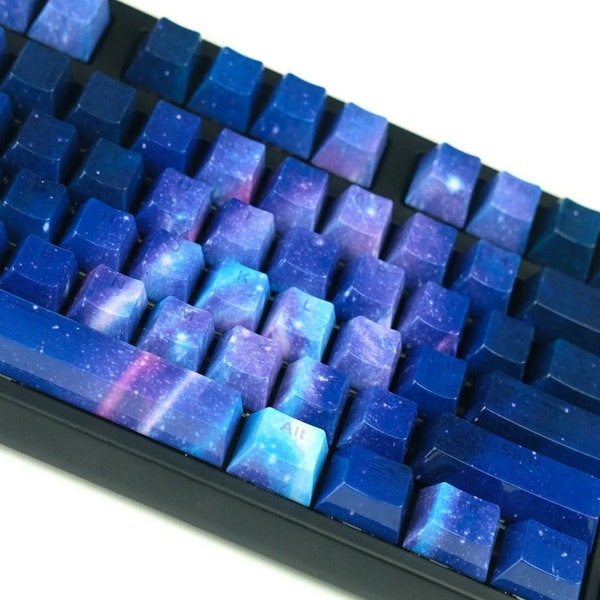 104 keycap Set Space Universe Key Cap ABS Double Color Backlit Key Caps For MX Switch Mechanical Keyboard Starry Sky Keycaps OEM Profile