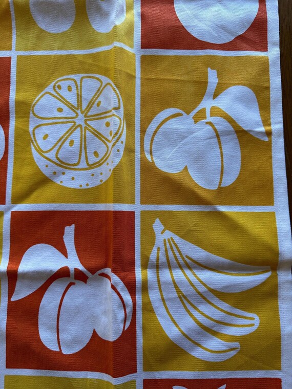Citrus Kitchen Towels, Crate and Barrel Cotton Tea Towel, Vintage