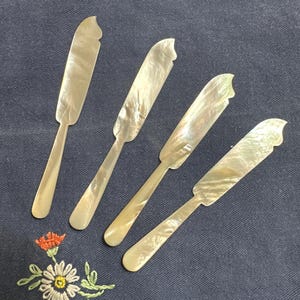 Vintage Mother of Pearl Caviar Spreader, vintage butter spreader, caviar spreader, jelly spreader, charcuterie tray, vintage serving utensil