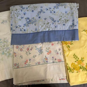 Sábanas planas con estampados florales vintage, fundas de almohada para vestidos o camisones, decoración vintage para el hogar, ropa de cama retro, sábanas para cama King, sábanas para cama Queen, sábanas para cama doble