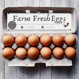 Egg Carton Label - Customizable - Canva Template - Homestead Cute!