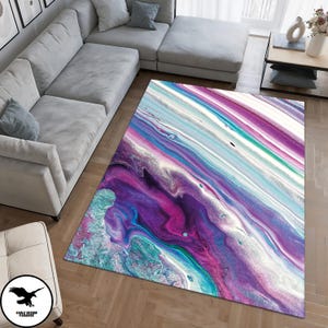 Bright Purple Carpet, Abstract Rug, Purple Rug, Modern Rugs, Popular Carpets, Area Rug, Machine Washable Rug, Home Decor Carpet, Unique Rug