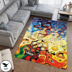 Rainbow Carpet, Colorful Rug, Home Decor Rug, Rug for Living Room, Rainbow Area Rugs, Abstract Watercolor Rug, Luxry Rug, Aesthetics Rug