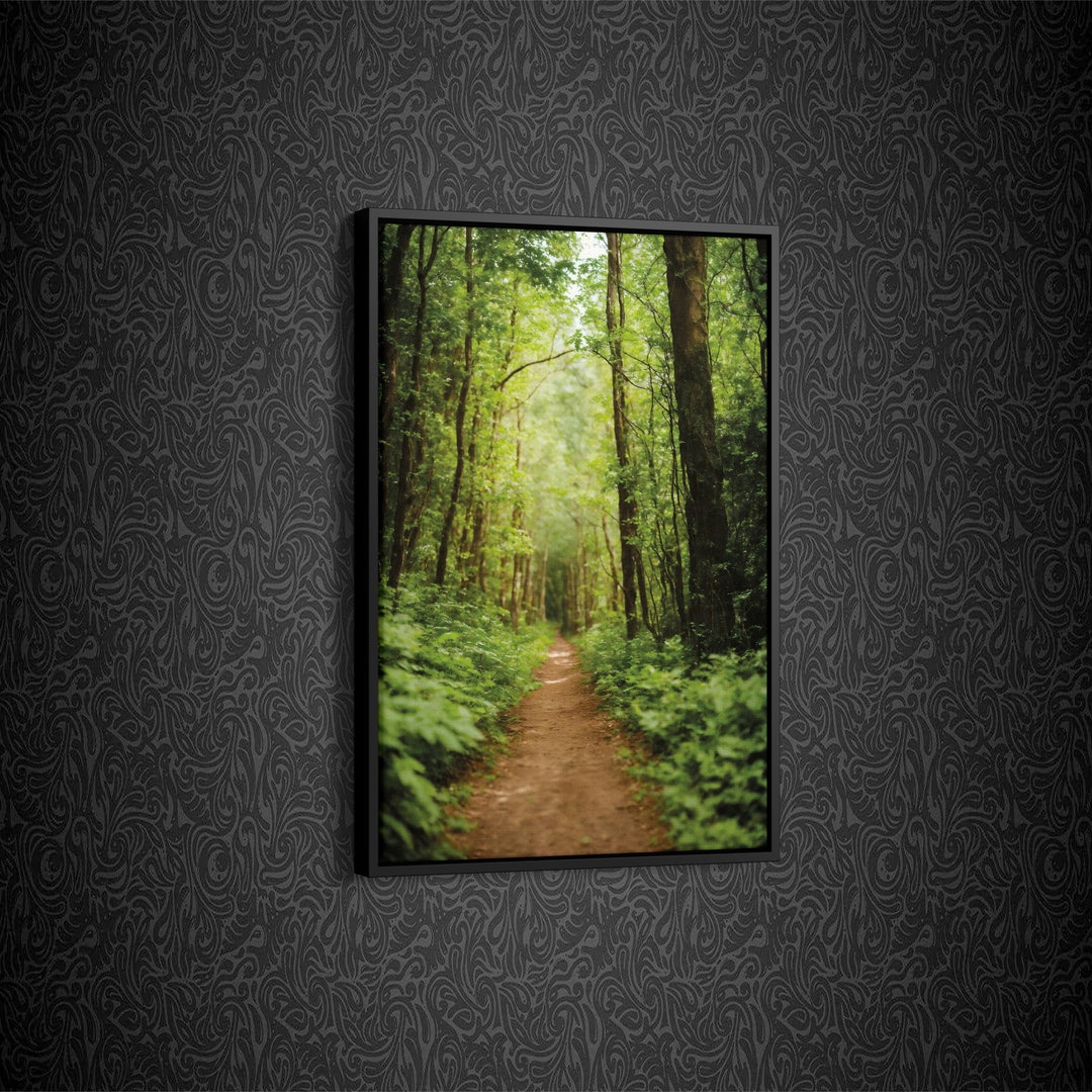 Round Canvas Print of Into the Forest