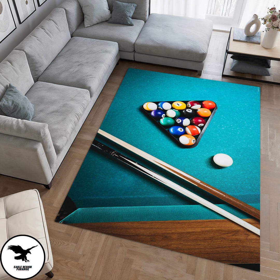 Billiards Rug, Billiards Fan Club Decor Carpet, Decorative Floor Mat ...