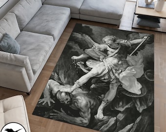 The Mouth of Hell Design Rug, Renaissance Theme Rug, Gothic Design Rug, Dante Design Rug, Gothic Art Rug, Paradise Lost Rug, Unique Rug
