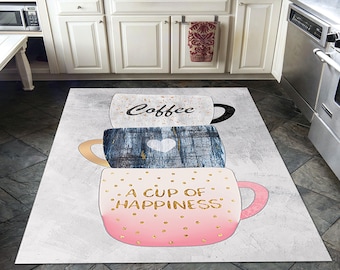 Coffee Kitchen Rugs, Kitchen Rug, Coffee Rugs, Salon Rug, Modern Rug, Custom Rug, Machine Washable Rug, Gift For The Home, Gifts For Mom