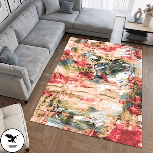 Tapis Redbuds, tapis rose, tapis de salon, décoration printanière pour la maison, tapis pour chambre à coucher, décoration champêtre française, tapis imprimé, tapis lavable