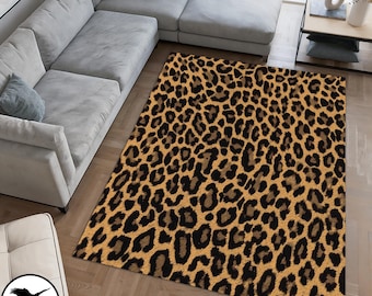 Leopard Patterned Rug, Classic Rug, Modern Rug, Rugs for Living Room, Home Decor Rug,Non Slip Rug,Gift for Wife,Decorative Rug,Exquisite Rug