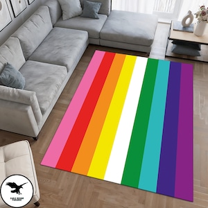LGBT Flag Rug, Rainbow Carpet, Colorful Rug, Abstract Rug, Non Slip High Quality Rug, Home Decor Rug, Living Room Rug, Rainbow Area Rug