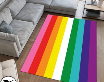 LGBT Flag Rug, Rainbow Carpet, Colorful Rug, Abstract Rug, Non Slip High Quality Rug, Home Decor Rug, Living Room Rug, Rainbow Area Rug