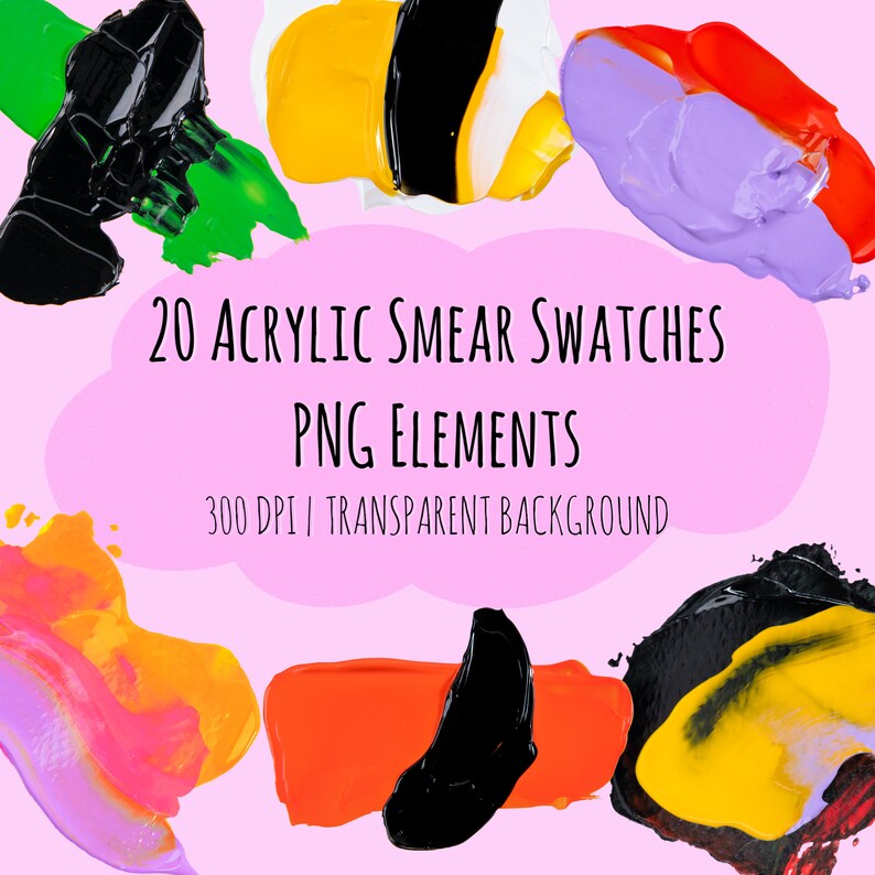 Acrylic Paint Smear Swatch Clipart Pngs Thick Paint Strokes Oil Paint