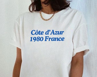 Cote d'Azur 1980 Graphic Tee - French Riviera Style Comfort Colors Shirt
