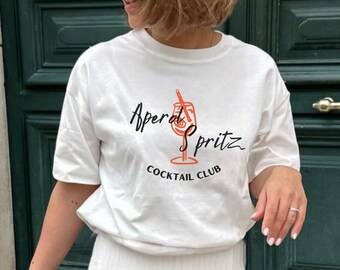 Camiseta Aperol Spritz: Camiseta con gráfico de cóctel italiano de verano