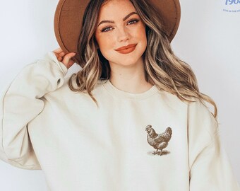 Chicken Sweatshirt: Farm Animal Crewneck, Countrycore Style