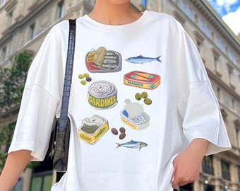 イワシTシャツ：イタリアの夏のグルメTシャツ