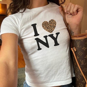 I Love NY Baby Tee: Y2K Style Cotton NYC Shirt