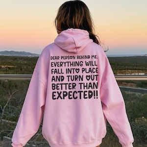 Sie sind genug, liebe Person hinter mir, doppelseitiger Hoodie, hinterer und vorderer Hoodie, Positivitäts-Sweatshirt, Suizidpräventions-Sweatshirt