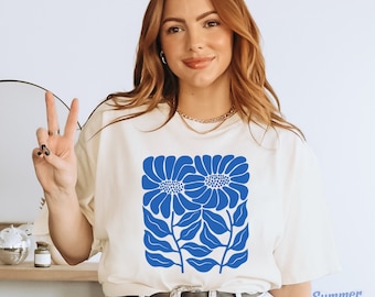 Matisse Wildflower Art Shirt: Minimalistisk blommig boho-tröja