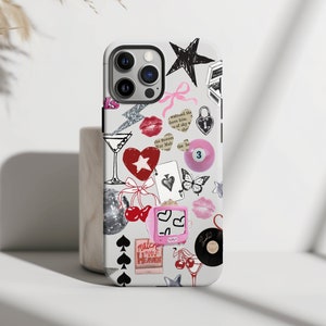 Retro Y2K Collage Phone Case Y2K Coquette Aesthetic Coquette Phonecase Preppy Bow Balletcore Billiards iPhone eight ball Coquette iPhone