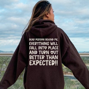 You are Enough, Dear Person Behind Me Zweiseitiger Kapuzenpullover, Kapuzenpullover für die Rückseite und die Vorderseite, Positivitäts-Sweatshirt, Suicide Prevention Sweatshirt