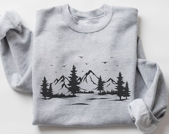 Pine Tree Sweatshirt: Nature Forest Graphic Crewneck