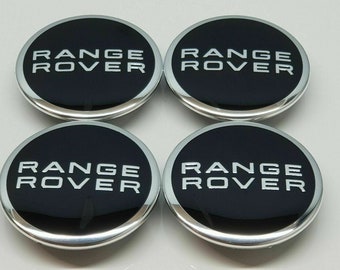 4x Gloss Black and Silver Rover Alloy Wheel Centre Caps 63mm