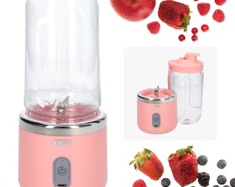 Cordless blender - Smoothie maker - Blender To-Go - Removable cup - With closable drinking spout - USB-C charger - 300ML capacity - Pink