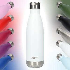 Stainless Steel Thermos Flask - Water Bottle - Drinking Bottle - Thermos - Insulated Flask - Modern Design - Compact Size - Double Walled - 500ML - White - White