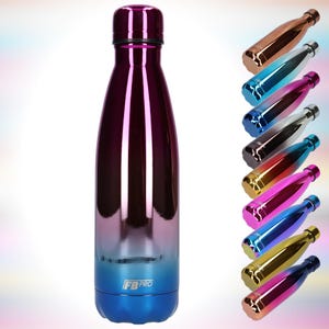 Termos, Dricksflaska, Vattenflaska - Modern & Slimmad Design - Robust Termos - 500ml - Hallon Kromblå - Hallon Kromblå