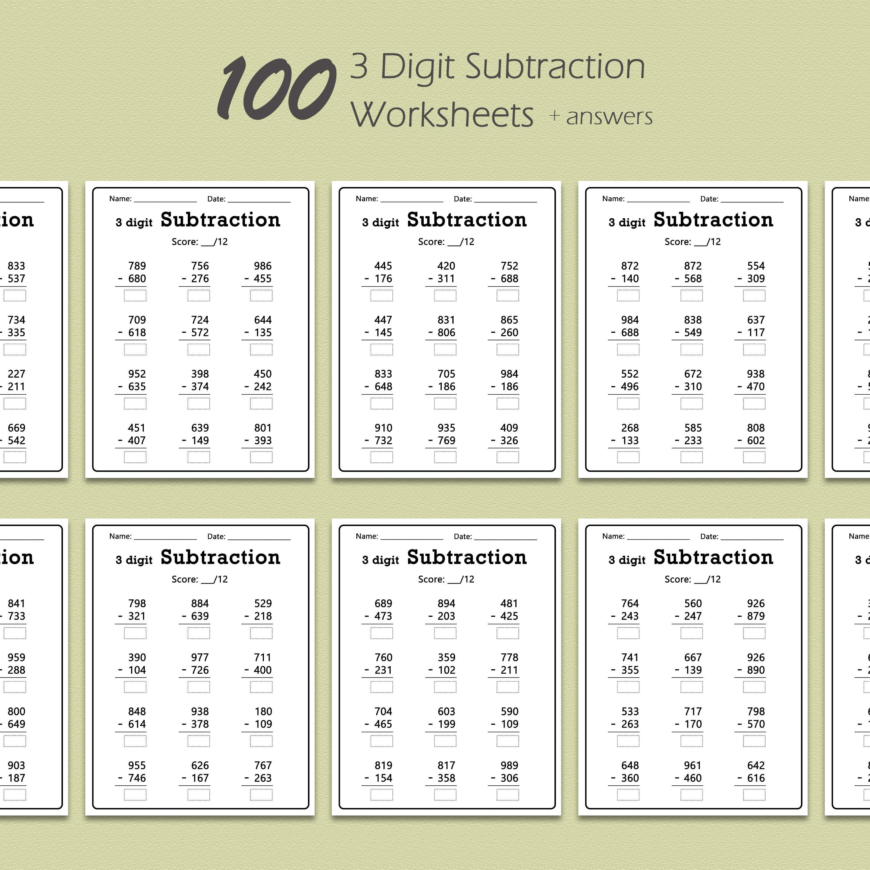 50+ Problemas de resta de dos dígitos hojas de trabajo para Grado 3 en  Quizizz | Gratis e Imprimible, image size:3000x3000