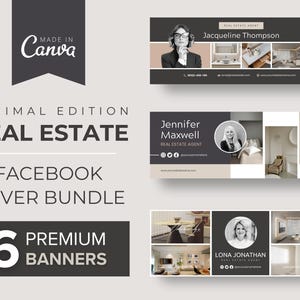 Realtor Facebook Cover, Real Estate Facebook Banner, Social Media Banner, Instant Download, Canva, Real Estate Agent Facebook Cover Photos