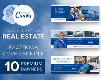 Realtor Facebook Cover, Real Estate Facebook Banner, Social Media Banner, Instant Download, Canva, Real Estate Agent Facebook Cover Photos
