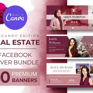 Realtor Facebook Cover, Real Estate Facebook Banner, Social Media Banner, Instant Download, Canva, Real Estate Agent Facebook Cover Photos