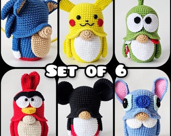 Lot de 6 modèles au crochet, modèles amigurumi, modèles amigurumi